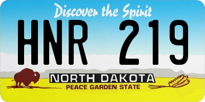 ND license plate HNR219