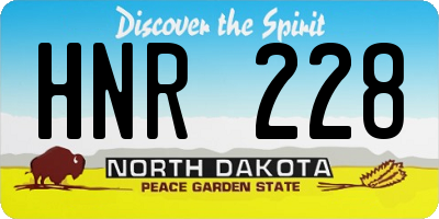 ND license plate HNR228