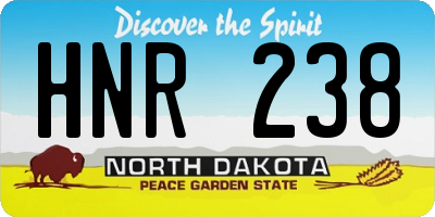ND license plate HNR238