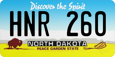 ND license plate HNR260