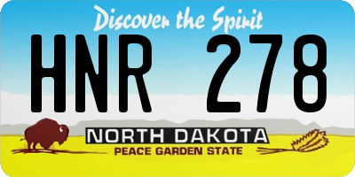 ND license plate HNR278