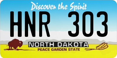 ND license plate HNR303