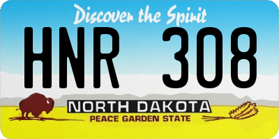 ND license plate HNR308