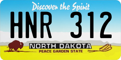 ND license plate HNR312