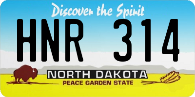 ND license plate HNR314