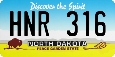 ND license plate HNR316