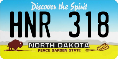ND license plate HNR318