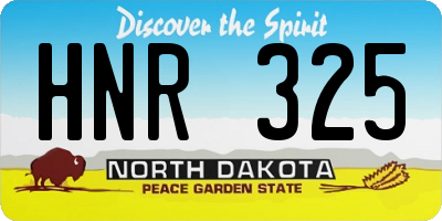 ND license plate HNR325