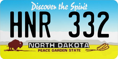 ND license plate HNR332