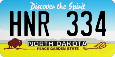 ND license plate HNR334
