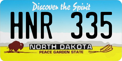 ND license plate HNR335