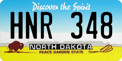 ND license plate HNR348