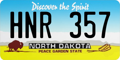 ND license plate HNR357
