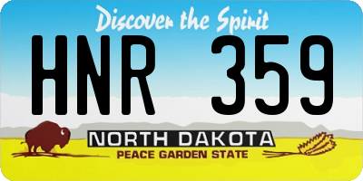 ND license plate HNR359