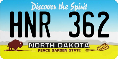 ND license plate HNR362