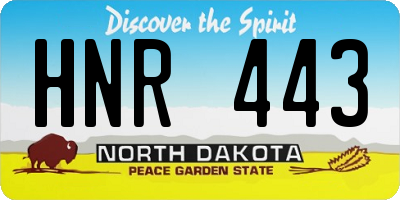 ND license plate HNR443
