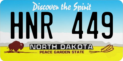 ND license plate HNR449