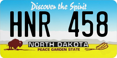 ND license plate HNR458