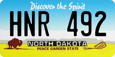 ND license plate HNR492