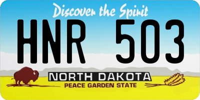 ND license plate HNR503