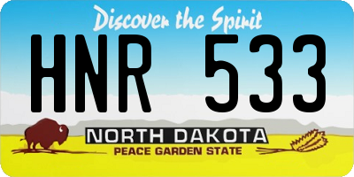 ND license plate HNR533