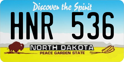 ND license plate HNR536