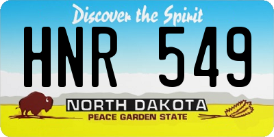 ND license plate HNR549
