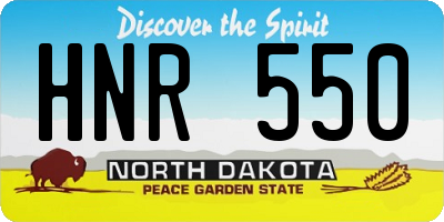 ND license plate HNR550