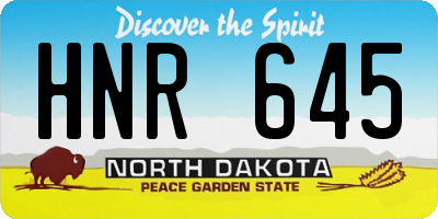 ND license plate HNR645