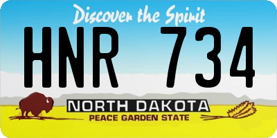 ND license plate HNR734