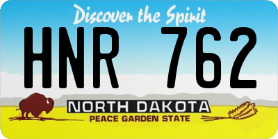 ND license plate HNR762