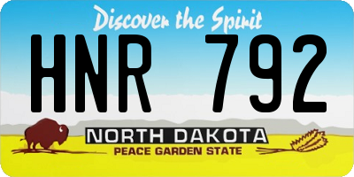 ND license plate HNR792