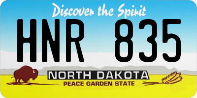 ND license plate HNR835