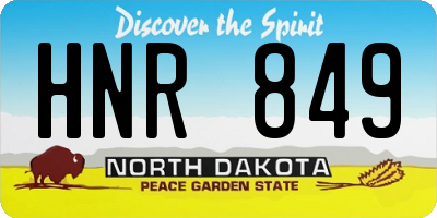 ND license plate HNR849