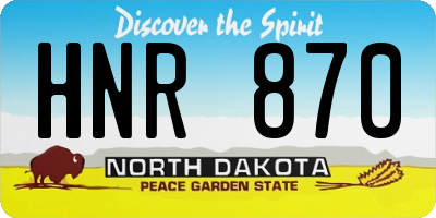 ND license plate HNR870