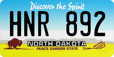 ND license plate HNR892