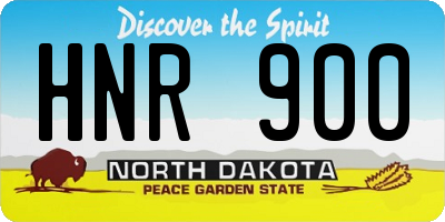 ND license plate HNR900