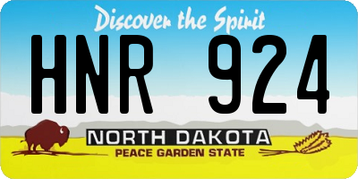 ND license plate HNR924