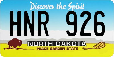 ND license plate HNR926