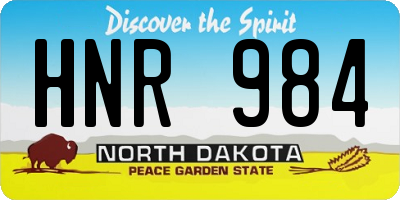 ND license plate HNR984