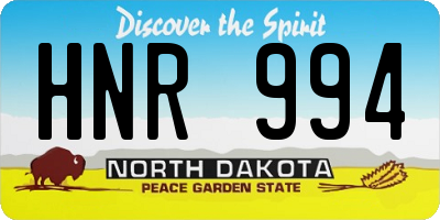 ND license plate HNR994
