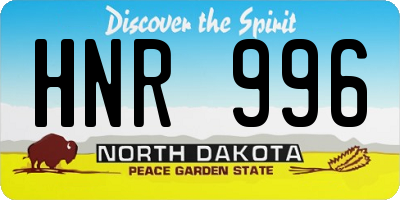 ND license plate HNR996