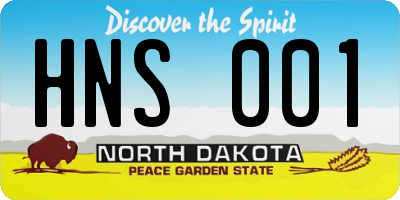ND license plate HNS001