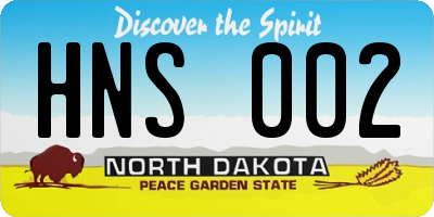 ND license plate HNS002