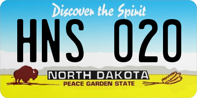 ND license plate HNS020