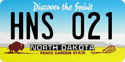 ND license plate HNS021