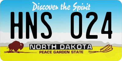ND license plate HNS024