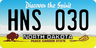 ND license plate HNS030