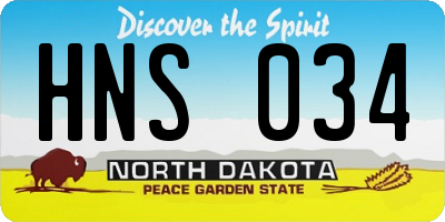 ND license plate HNS034