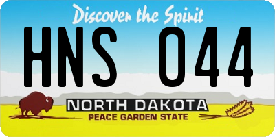 ND license plate HNS044